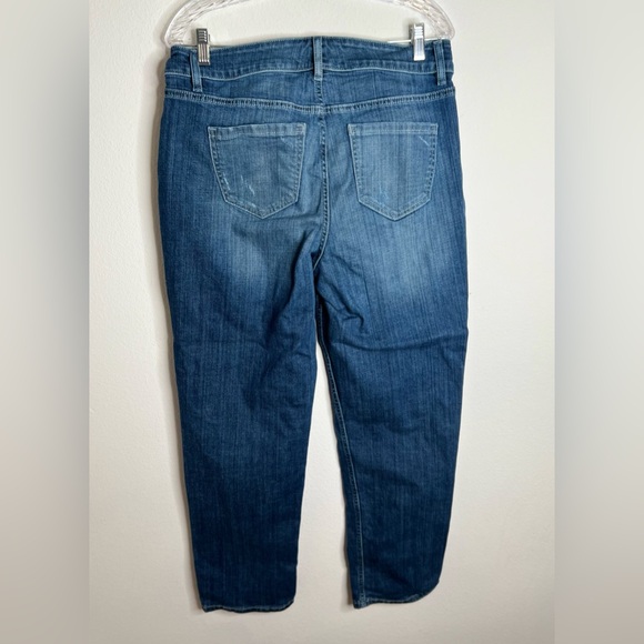 Lane Bryant Women's Size 14 Blue Straight Elastic Waist Dark Wash Stretch Jeans - Picture 4 of 10